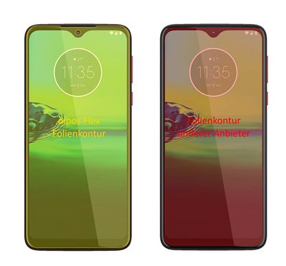 MotorolaMoto G8 Play mit aufgebrachter dipos Displayschutzfolie, glasklare Darstellung ohne Einschränkungen