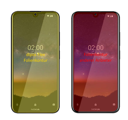 Nokia46055 mit aufgebrachter dipos Displayschutzfolie, glasklare Darstellung ohne Einschränkungen