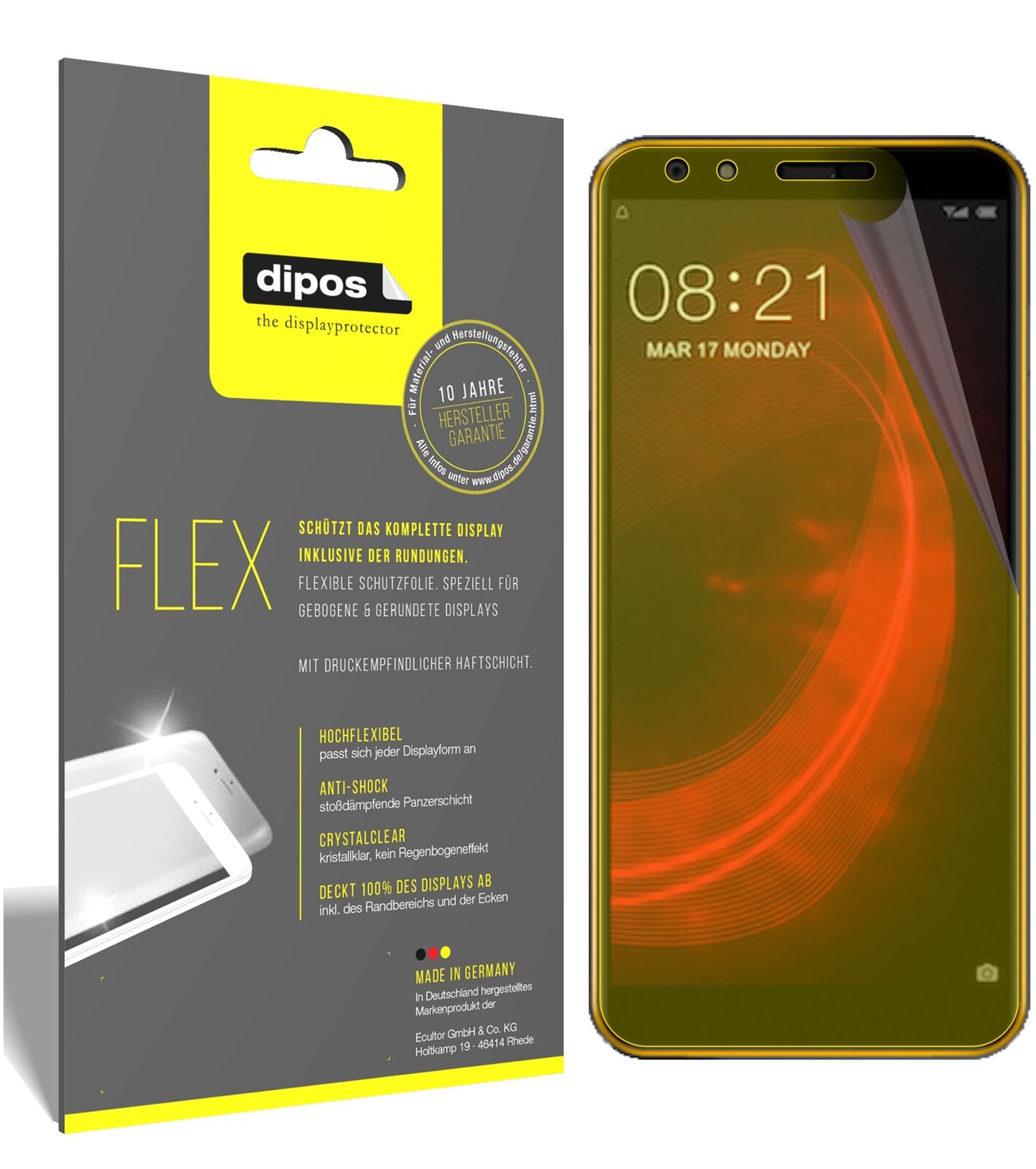 NubiaN2 Lite mit aufgebrachter dipos Displayschutzfolie, glasklare Darstellung ohne Einschränkungen
