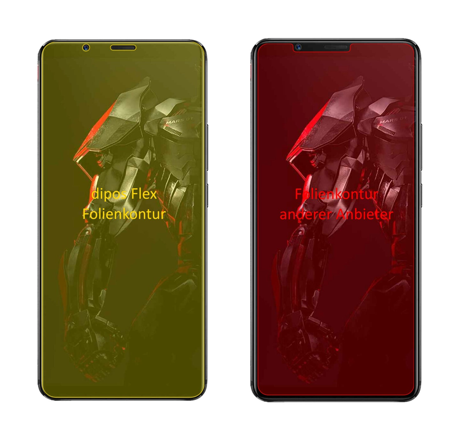 NubiaRed Magic Mars mit aufgebrachter dipos Displayschutzfolie, glasklare Darstellung ohne Einschränkungen