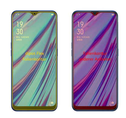 OppoA9 mit aufgebrachter dipos Displayschutzfolie, glasklare Darstellung ohne Einschränkungen