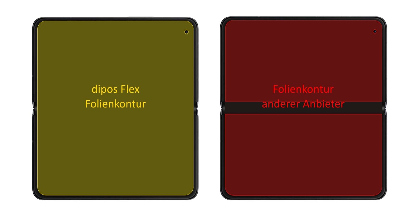 OppoFind N mit aufgebrachter dipos Displayschutzfolie, glasklare Darstellung ohne Einschränkungen