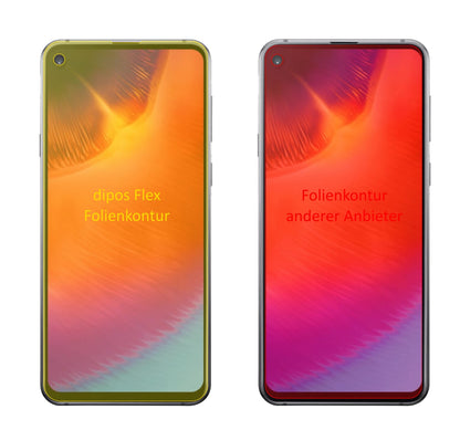 SamsungGalaxy A60 mit aufgebrachter dipos Displayschutzfolie, glasklare Darstellung ohne Einschränkungen