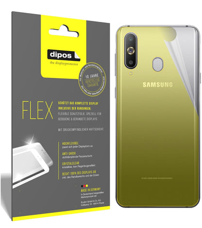 SamsungGalaxy A9 Pro (2019) Rückseite mit aufgebrachter dipos Displayschutzfolie, glasklare Darstellung ohne Einschränkungen