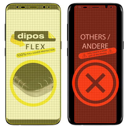 SamsungGalaxy S8 mit aufgebrachter dipos Displayschutzfolie, glasklare Darstellung ohne Einschränkungen