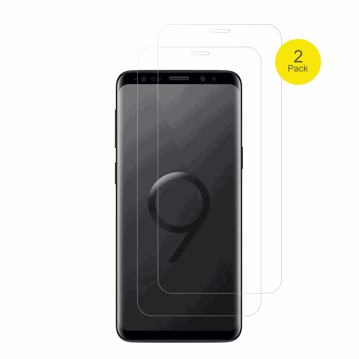 SamsungGalaxy S9 mit aufgebrachter dipos Displayschutzfolie, glasklare Darstellung ohne Einschränkungen