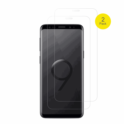 SamsungGalaxy S9 mit aufgebrachter dipos Displayschutzfolie, glasklare Darstellung ohne Einschränkungen