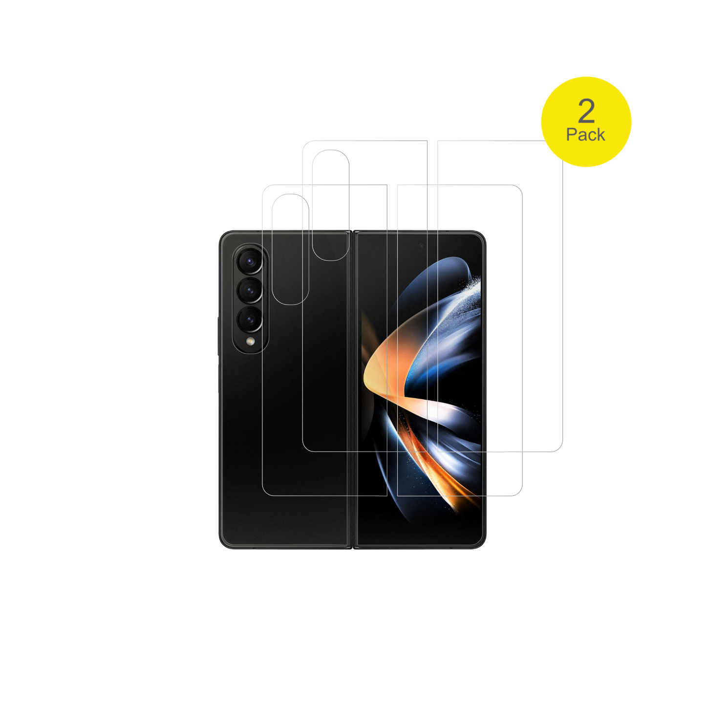 SamsungGalaxy Z Fold 4 Aussenseite mit aufgebrachter dipos Displayschutzfolie, glasklare Darstellung ohne Einschr�nkungen