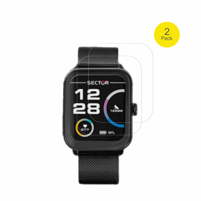 SectorSmartwatch S-08 mit aufgebrachter dipos Displayschutzfolie, glasklare Darstellung ohne Einschr�nkungen