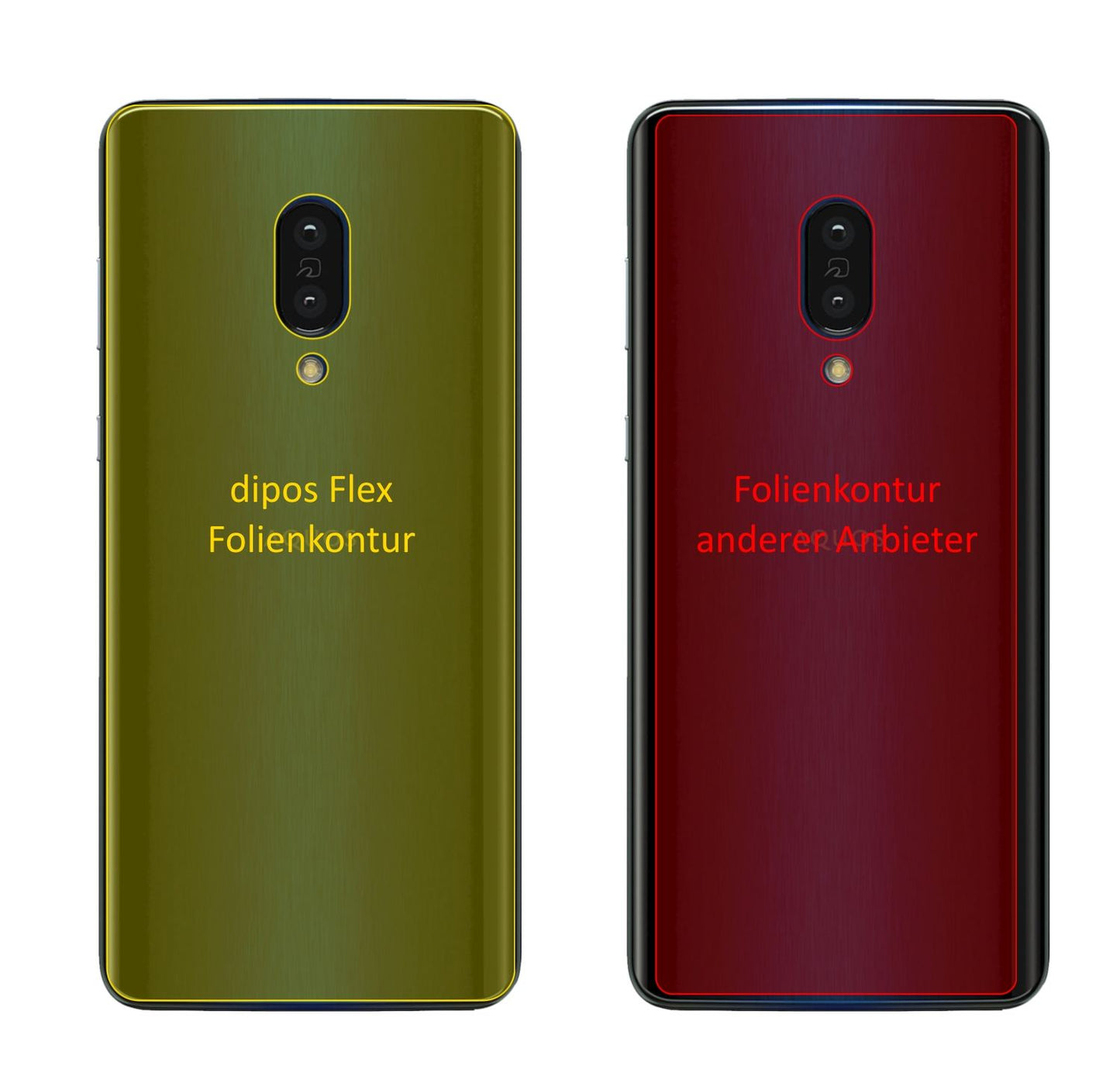 SharpAquos Zero 2 Rückseite mit aufgebrachter dipos Displayschutzfolie, glasklare Darstellung ohne Einschränkungen