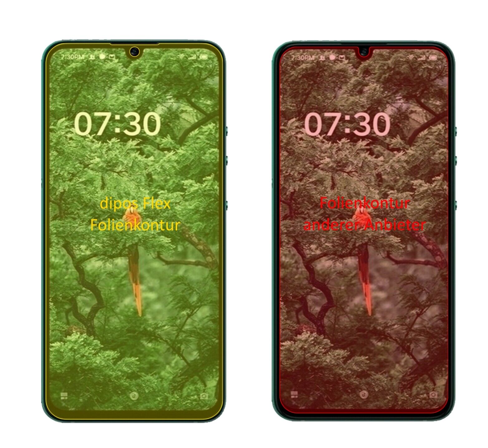 SmartisanNut Pro 3 mit aufgebrachter dipos Displayschutzfolie, glasklare Darstellung ohne Einschränkungen