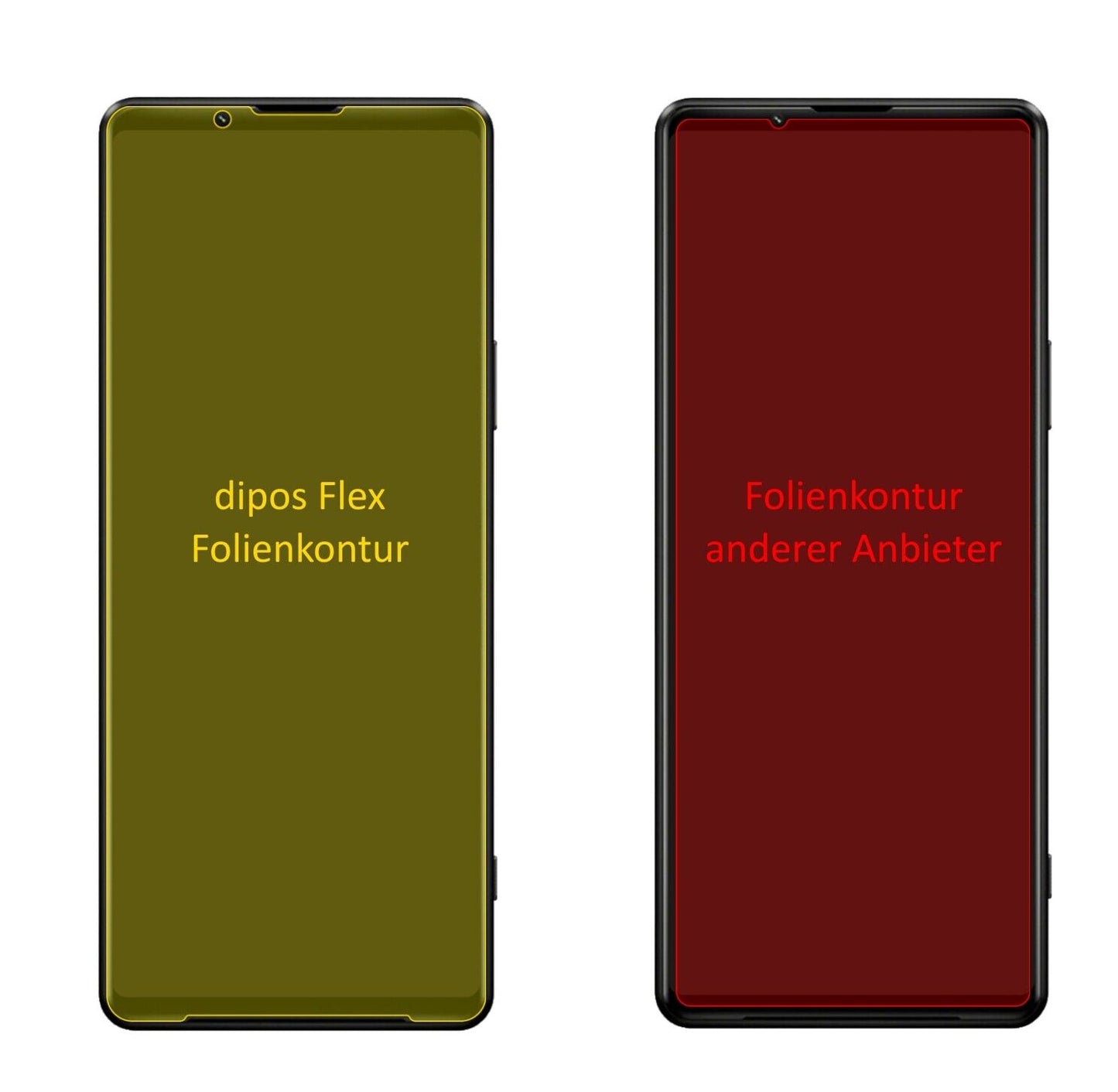 SonyXperia 1 III mit aufgebrachter dipos Displayschutzfolie, glasklare Darstellung ohne Einschränkungen