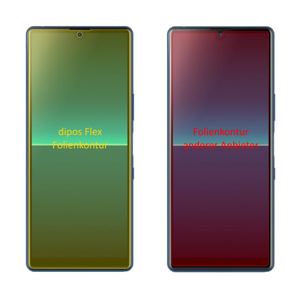 SonyXperia L4 mit aufgebrachter dipos Displayschutzfolie, glasklare Darstellung ohne Einschränkungen