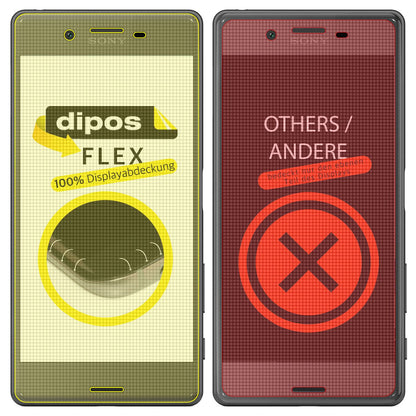 SonyXperia X mit aufgebrachter dipos Displayschutzfolie, glasklare Darstellung ohne Einschränkungen