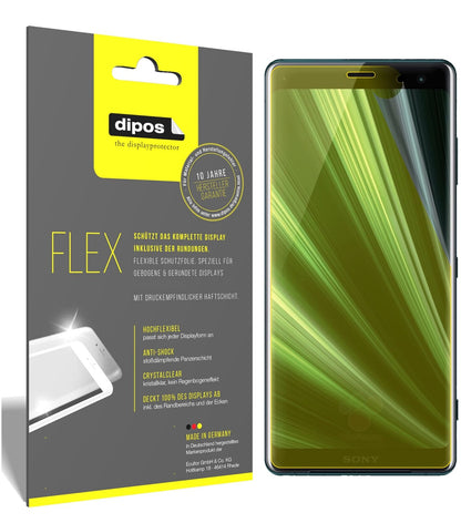 SonyXperia XZ3 mit aufgebrachter dipos Displayschutzfolie, glasklare Darstellung ohne Einschränkungen