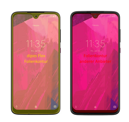 T-MobileRevvlry Plus mit aufgebrachter dipos Displayschutzfolie, glasklare Darstellung ohne Einschränkungen