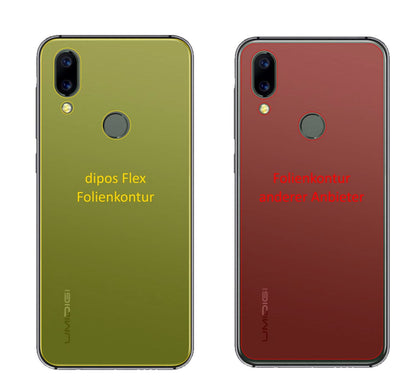 UmidigiA3S Rückseite mit aufgebrachter dipos Displayschutzfolie, glasklare Darstellung ohne Einschränkungen