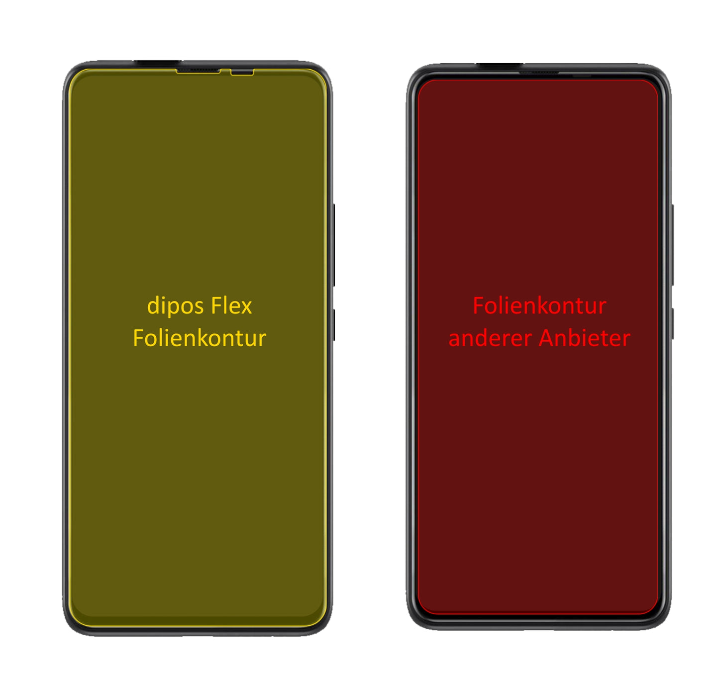 UmidigiS5 Pro mit aufgebrachter dipos Displayschutzfolie, glasklare Darstellung ohne Einschränkungen