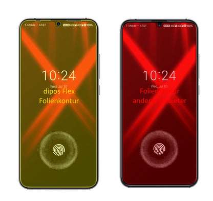 UmidigiX mit aufgebrachter dipos Displayschutzfolie, glasklare Darstellung ohne Einschränkungen