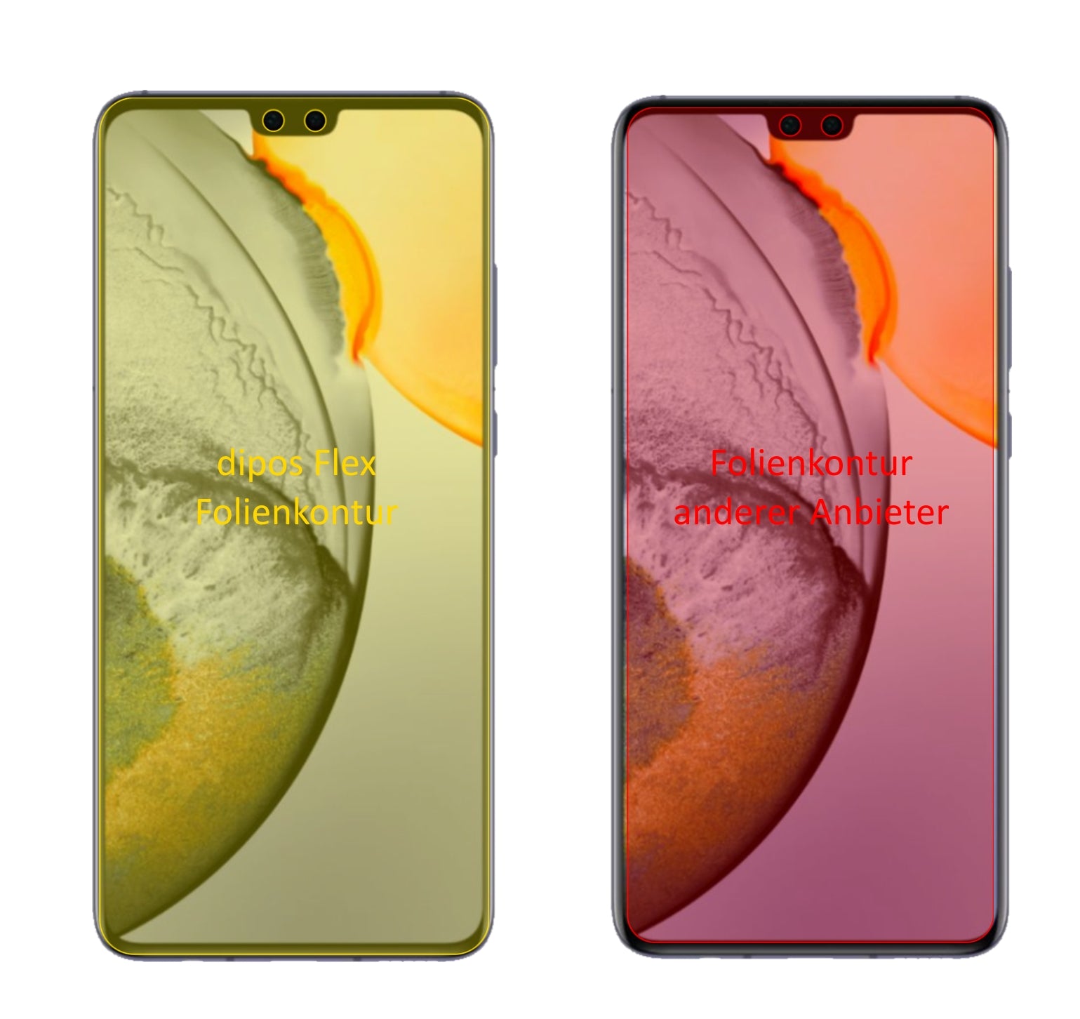 VivoS7 5G mit aufgebrachter dipos Displayschutzfolie, glasklare Darstellung ohne Einschränkungen