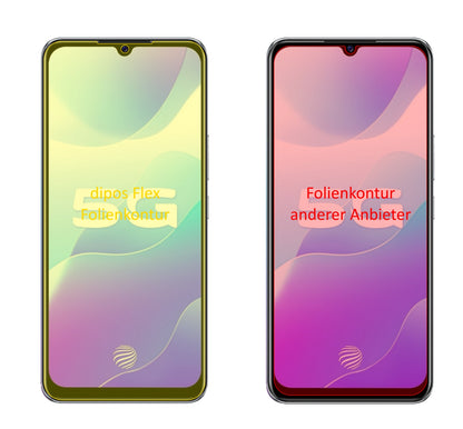 VivoS7e 5G mit aufgebrachter dipos Displayschutzfolie, glasklare Darstellung ohne Einschränkungen
