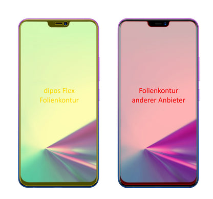 VivoZ3x mit aufgebrachter dipos Displayschutzfolie, glasklare Darstellung ohne Einschränkungen