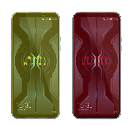 XiaomiBlack Shark 2 Pro mit aufgebrachter dipos Displayschutzfolie, glasklare Darstellung ohne Einschränkungen