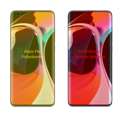 XiaomiMi 10 Pro mit aufgebrachter dipos Displayschutzfolie, glasklare Darstellung ohne Einschränkungen