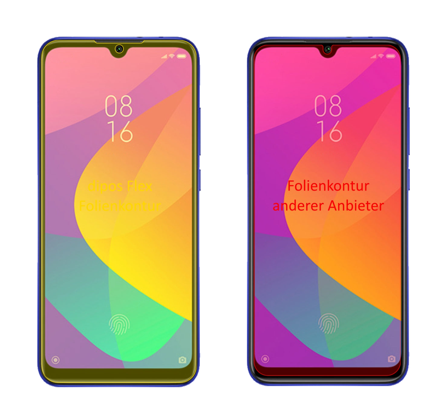 XiaomiMi A3 mit aufgebrachter dipos Displayschutzfolie, glasklare Darstellung ohne Einschränkungen