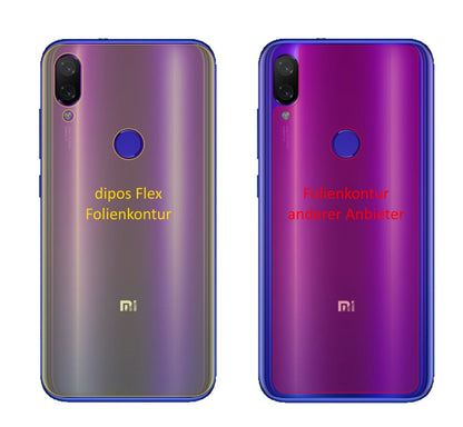 XiaomiMi Play Rückseite mit aufgebrachter dipos Displayschutzfolie, glasklare Darstellung ohne Einschränkungen