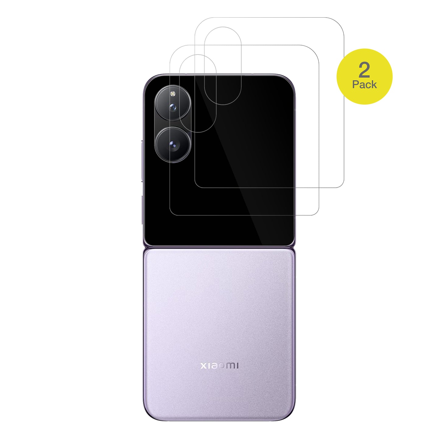 XiaomiMix Flip 2 Außenseite mit aufgebrachter dipos Displayschutzfolie, glasklare Darstellung ohne Einschränkungen