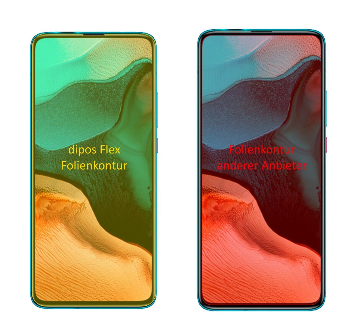 XiaomiRedmi K30 Pro Zoom mit aufgebrachter dipos Displayschutzfolie, glasklare Darstellung ohne Einschränkungen