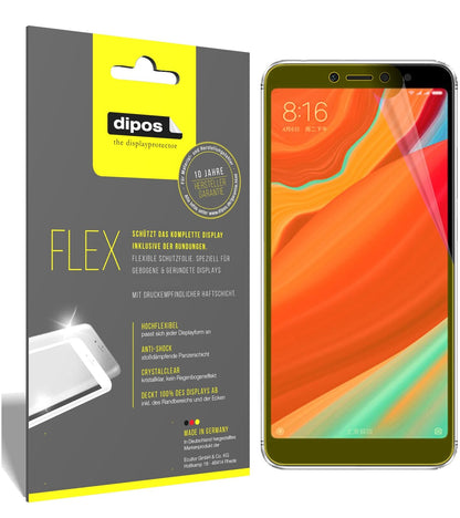 XiaomiRedmi S2 mit aufgebrachter dipos Displayschutzfolie, glasklare Darstellung ohne Einschränkungen