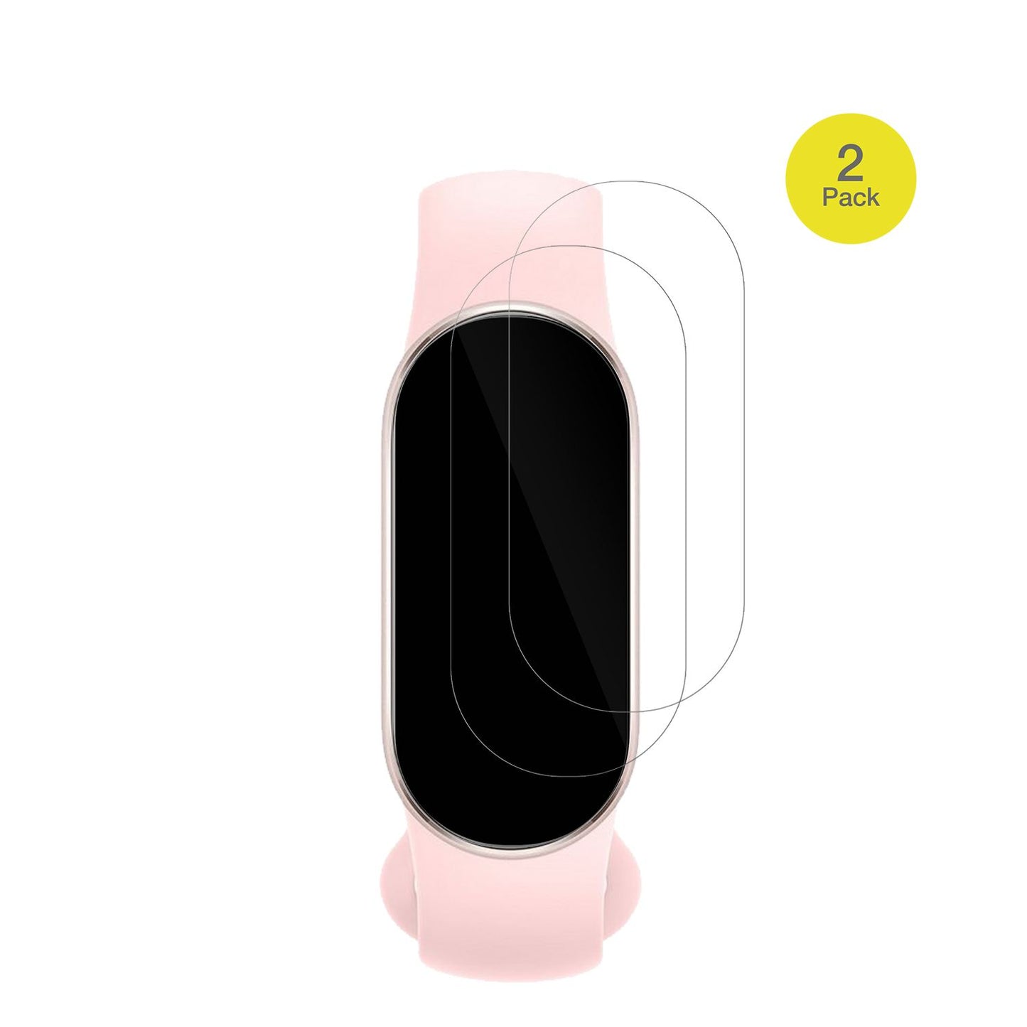 XiaomiSmart Band 9 mit aufgebrachter dipos Displayschutzfolie, glasklare Darstellung ohne Einschränkungen