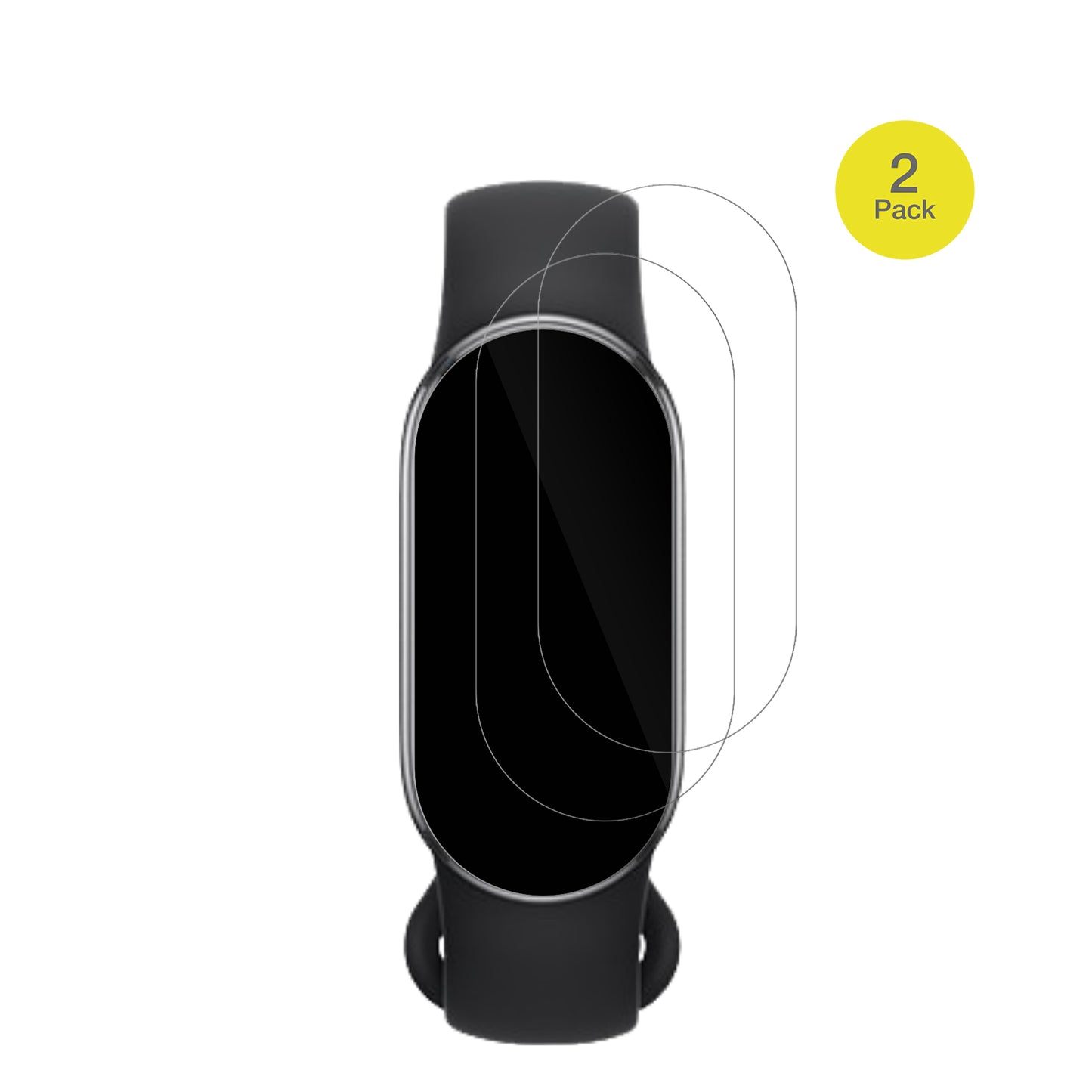 XiaomiSmartband 10 mit aufgebrachter dipos Displayschutzfolie, glasklare Darstellung ohne Einschränkungen