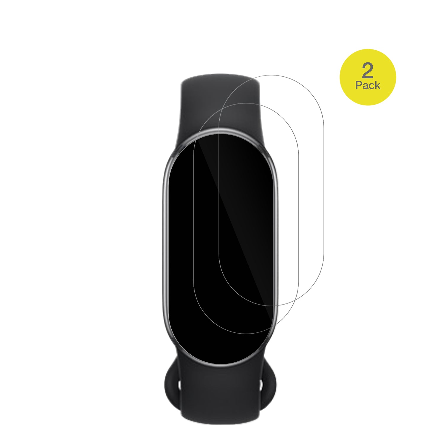 XiaomiSmartband 10 mit aufgebrachter dipos Displayschutzfolie, glasklare Darstellung ohne Einschränkungen