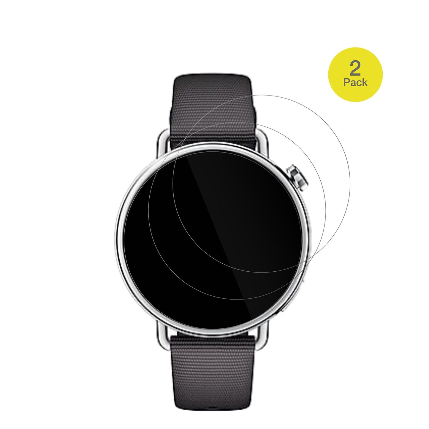 XiaomiWatch S4 41mm mit aufgebrachter dipos Displayschutzfolie, glasklare Darstellung ohne Einschränkungen