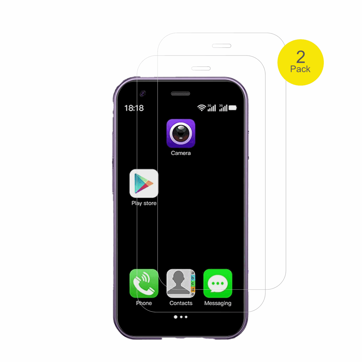 XUMIUZIYMini Smartphone 3.0 mit aufgebrachter dipos Displayschutzfolie, glasklare Darstellung ohne Einschränkungen