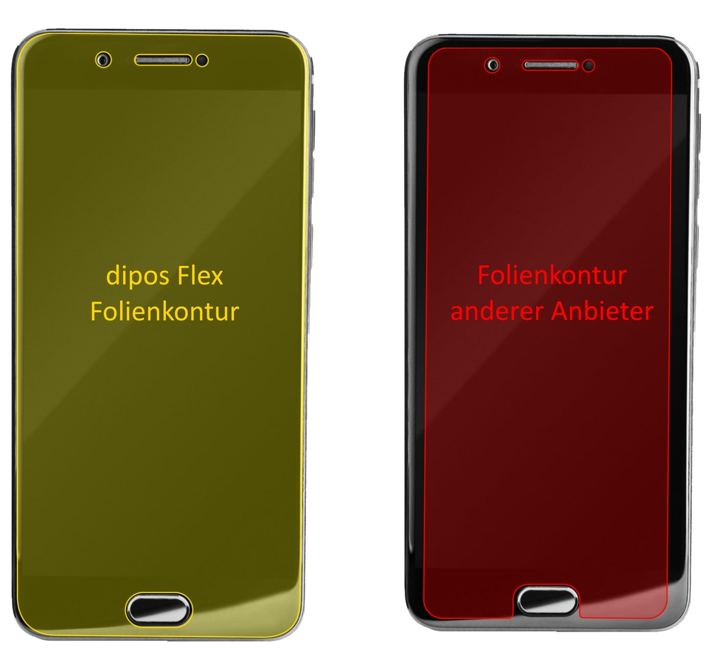 YotaPhone3 mit aufgebrachter dipos Displayschutzfolie, glasklare Darstellung ohne Einschränkungen
