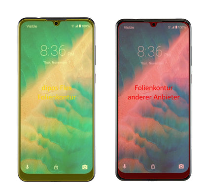 ZTEBlade 10 Prime mit aufgebrachter dipos Displayschutzfolie, glasklare Darstellung ohne Einschränkungen