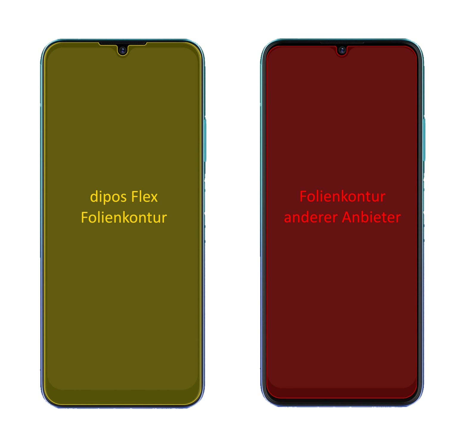 ZTEBlade V30 Vita mit aufgebrachter dipos Displayschutzfolie, glasklare Darstellung ohne Einschränkungen