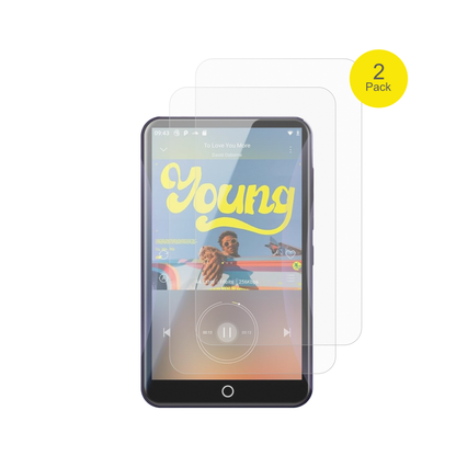 FanvaceEU-M31 MP3-Player mit aufgebrachter dipos Flex Schutzfolie, glasklare Darstellung ohne Einschränkungen