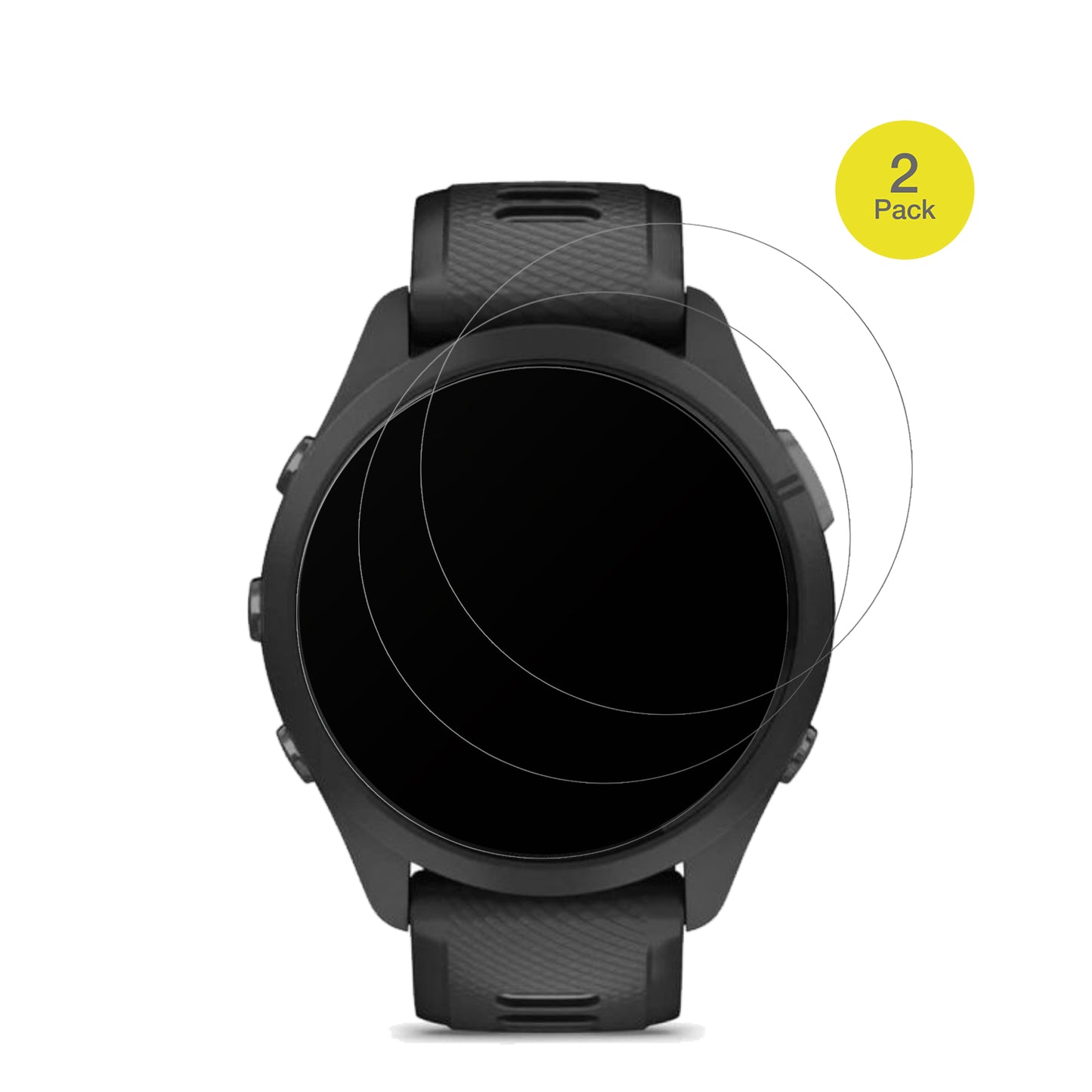 GarminForerunner 265s 42mm mit aufgebrachter dipos Flex Schutzfolie, glasklare Darstellung ohne Einschränkungen
