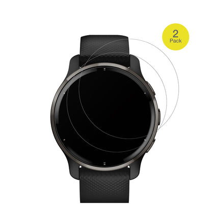 GarminVenu 2 Plus (43mm) mit aufgebrachter dipos Flex Schutzfolie, glasklare Darstellung ohne Einschränkungen