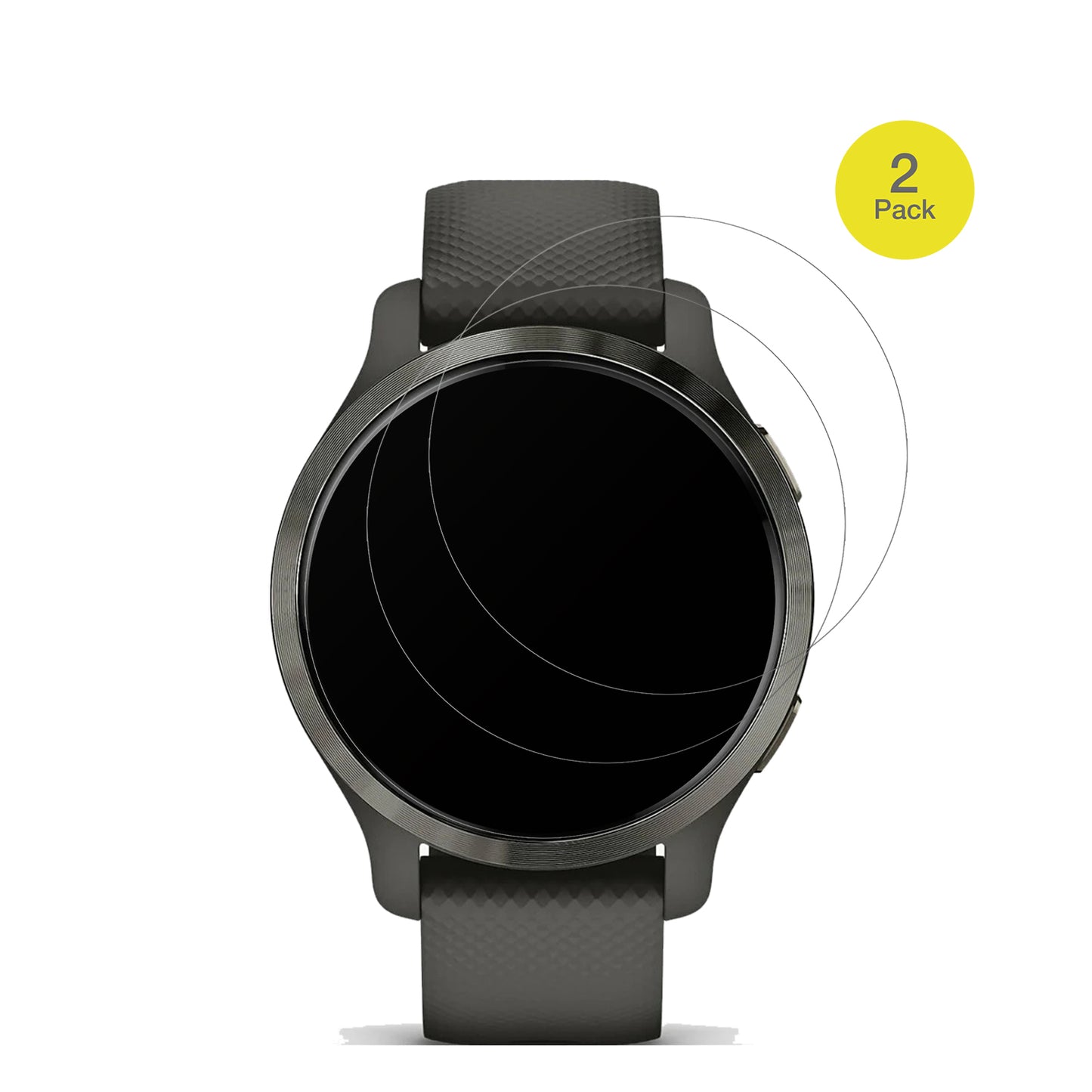GarminVenu 2s mit aufgebrachter dipos Flex Schutzfolie, glasklare Darstellung ohne Einschränkungen