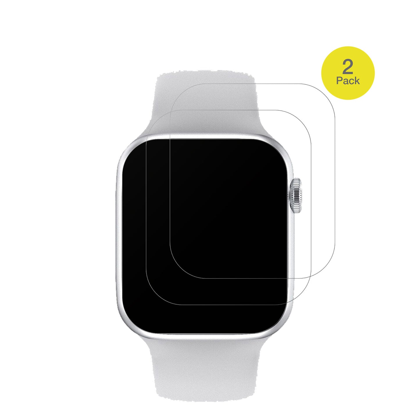 IwoWatch 7 Pro mit aufgebrachter dipos Flex Schutzfolie, glasklare Darstellung ohne Einschränkungen