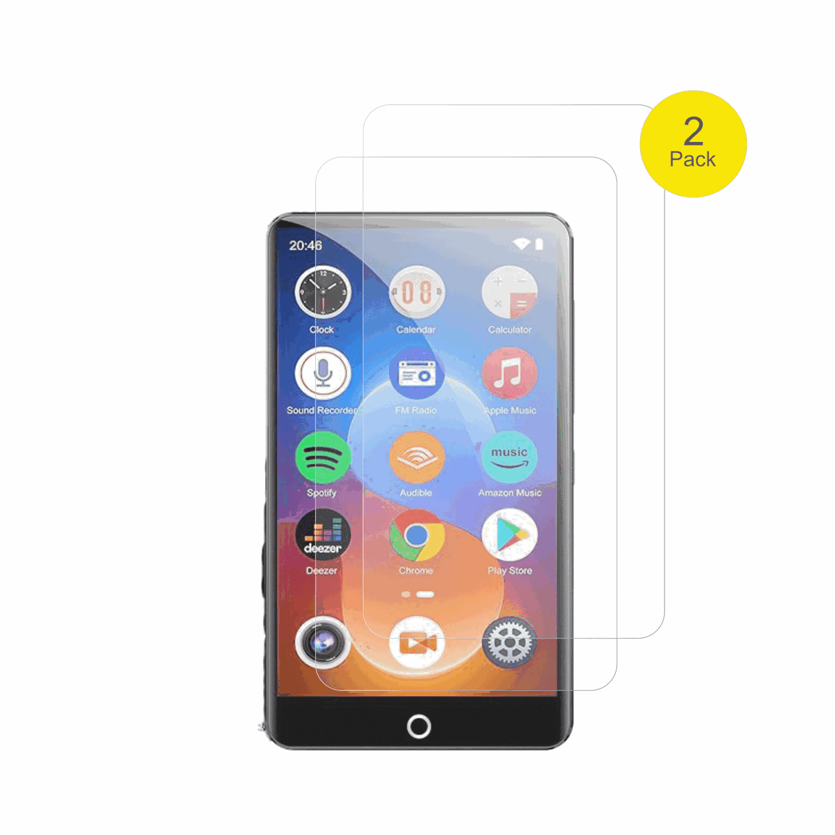 jolikerM301 MP3-Player mit aufgebrachter dipos Flex Schutzfolie, glasklare Darstellung ohne Einschränkungen