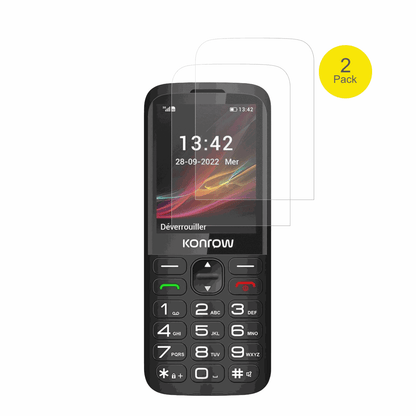 KonrowSenior 280 mit aufgebrachter dipos Flex Schutzfolie, glasklare Darstellung ohne Einschränkungen