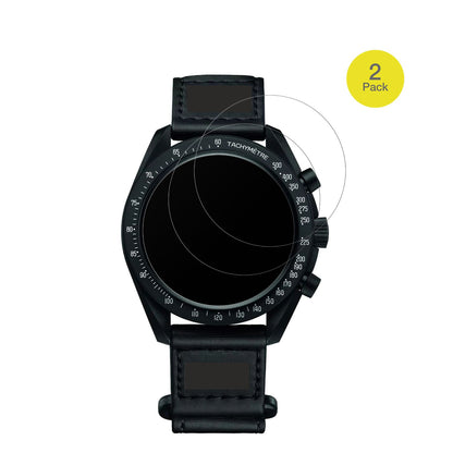 Omegax Swatch Speedmaster Moonswatch mit aufgebrachter dipos Flex Schutzfolie, glasklare Darstellung ohne Einschränkungen
