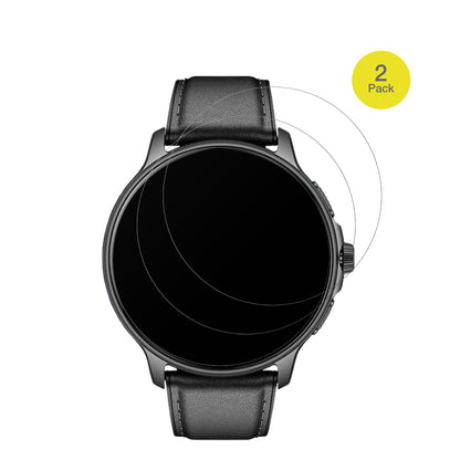 Smartwatch28.5mm durchmesser mit aufgebrachter dipos Flex Schutzfolie, glasklare Darstellung ohne Einschränkungen